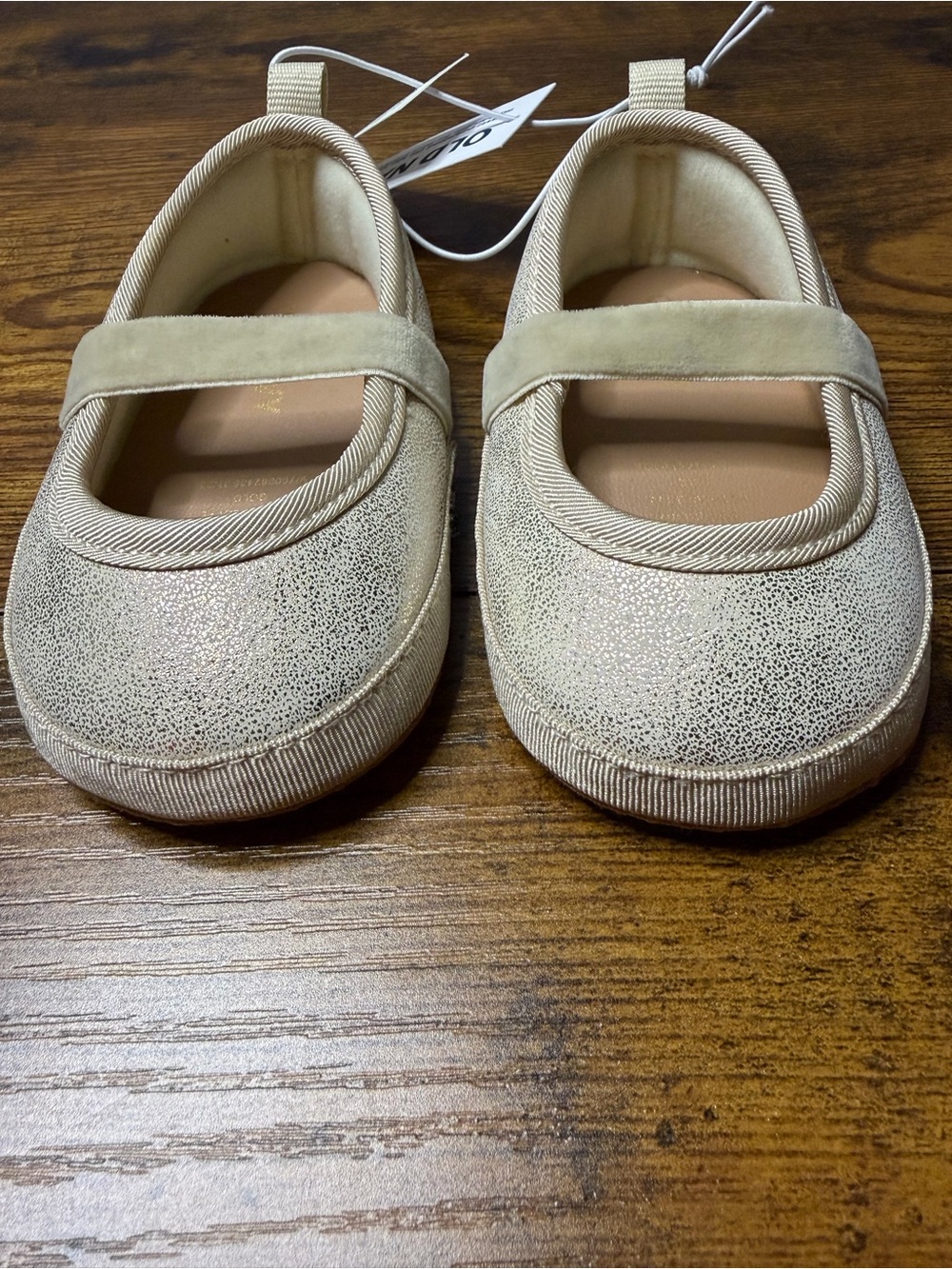 Girls' Sparkle Mary Jane Shoes in Beige